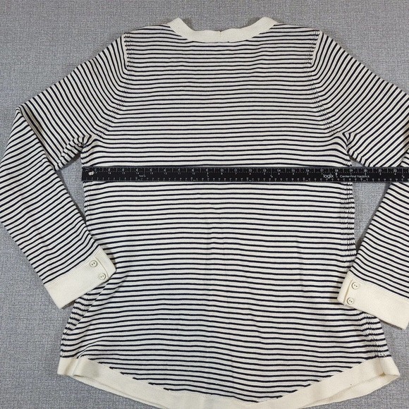 Talbots Sweater Womens Large Petite Ivory Blue Ladies Top LP - Picture 11 of 12